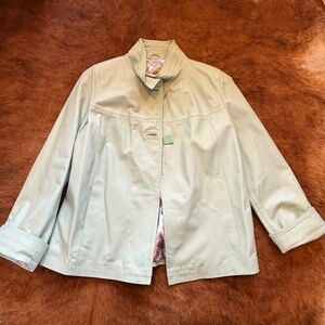 Misuri Firenze Light Blue Leather Jacket - made in Italy - size 48 (US 12)